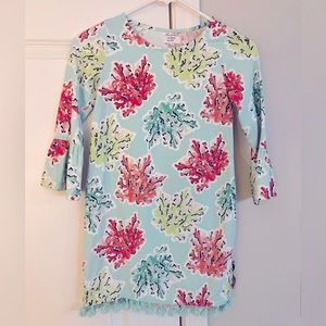 GIRLS (Lilly Pulitzer Inspired!) Coral Dress-Size SMALL. Worn ONCE- EEUC!